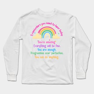 Cute Colorful Rainbow Inspirational Words Long Sleeve T-Shirt